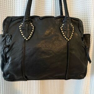 Black Leather Tote Bag lucky brand